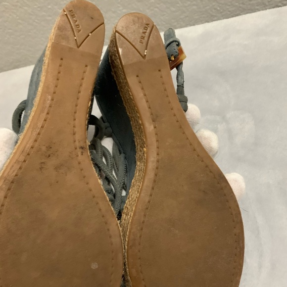 Prada Cork Wedge Heels Suede - Picture 7 of 8